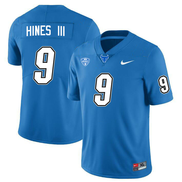 Buffalo Bulls #9 Clevester Hines III College Football Jerseys Stitched Sale-Blue